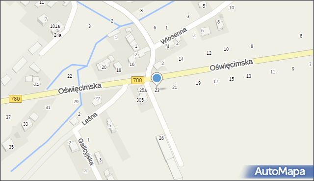 Czułówek, Oświęcimska, 23, mapa Czułówek