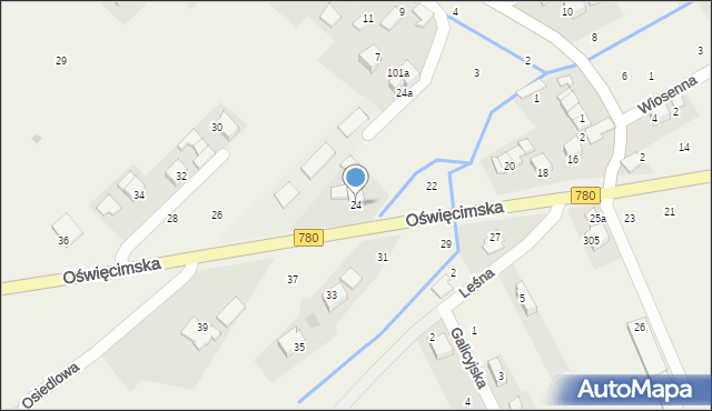 Czułówek, Oświęcimska, 24, mapa Czułówek