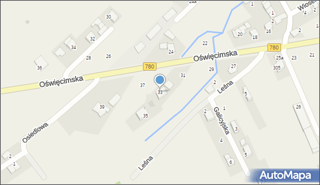 Czułówek, Oświęcimska, 33, mapa Czułówek