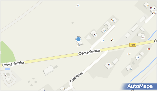 Czułówek, Oświęcimska, 36, mapa Czułówek
