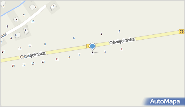 Czułówek, Oświęcimska, 5, mapa Czułówek