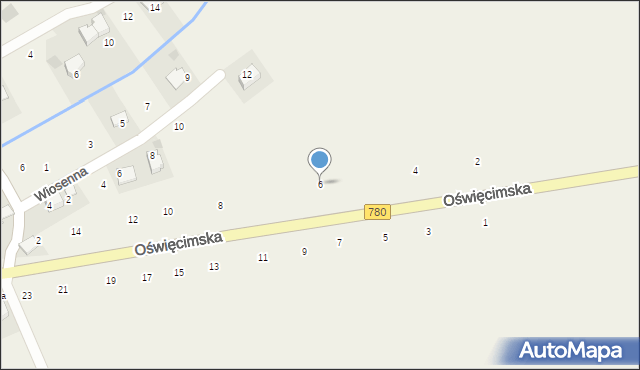 Czułówek, Oświęcimska, 6, mapa Czułówek