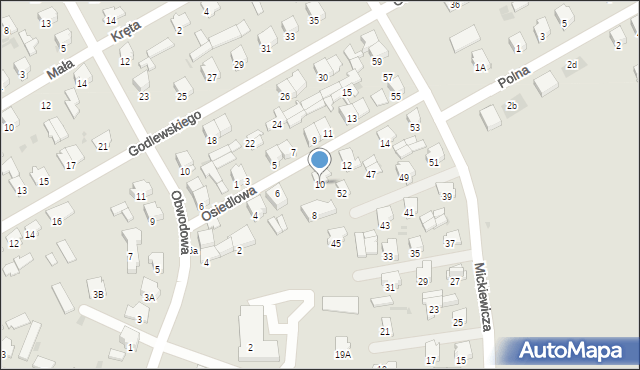 Dąbrowa Białostocka, Osiedlowa, 10, mapa Dąbrowa Białostocka