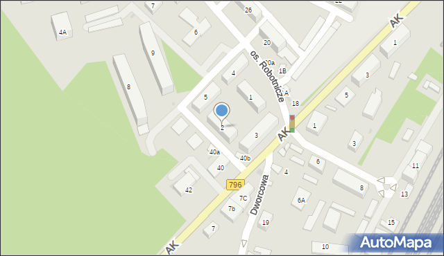 Dąbrowa Górnicza, Osiedle Robotnicze, 2, mapa Dąbrowa Górnicza