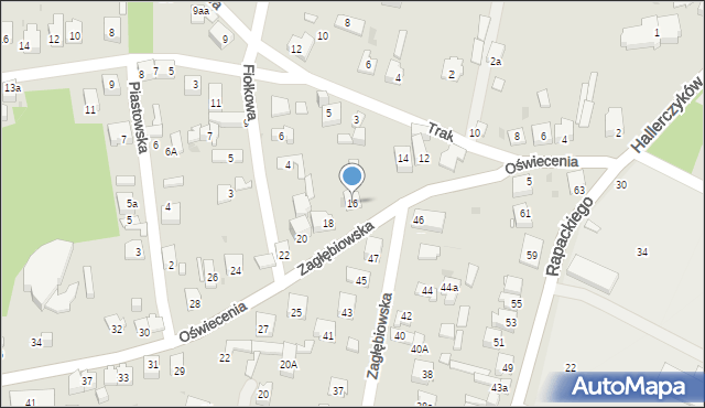 Dąbrowa Górnicza, Oświecenia, 16, mapa Dąbrowa Górnicza