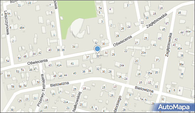 Dąbrowa Górnicza, Oświecenia, 33, mapa Dąbrowa Górnicza