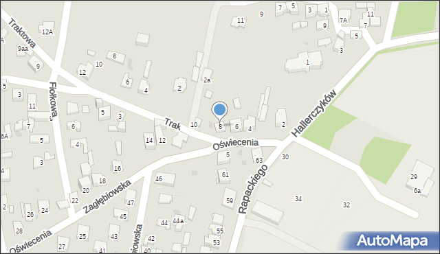 Dąbrowa Górnicza, Oświecenia, 8, mapa Dąbrowa Górnicza