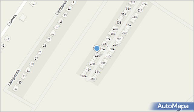 Dachowa, Osiedle Tygrysie, 44A, mapa Dachowa