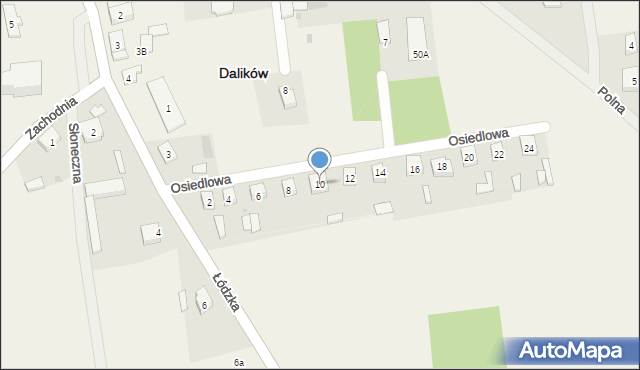 Dalików, Osiedlowa, 10, mapa Dalików