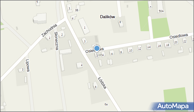 Dalików, Osiedlowa, 2, mapa Dalików