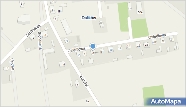 Dalików, Osiedlowa, 6, mapa Dalików