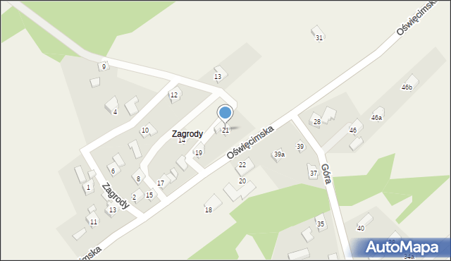 Dankowice, Oświęcimska, 21, mapa Dankowice