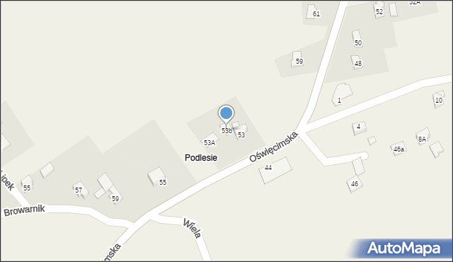 Dankowice, Oświęcimska, 53b, mapa Dankowice