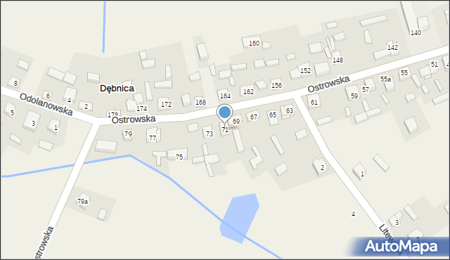 Dębnica, Ostrowska, 71, mapa Dębnica