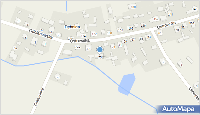 Dębnica, Ostrowska, 75, mapa Dębnica