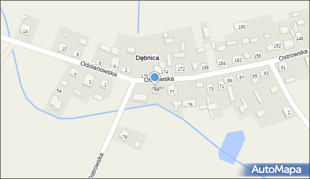 Dębnica, Ostrowska, 79a, mapa Dębnica