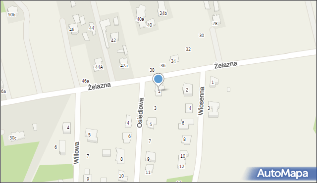 Długa Szlachecka, Osiedlowa, 1, mapa Długa Szlachecka