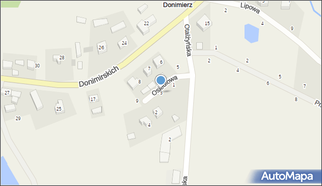 Donimierz, Osiedlowa, 3, mapa Donimierz