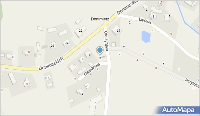 Donimierz, Osiedlowa, 5, mapa Donimierz