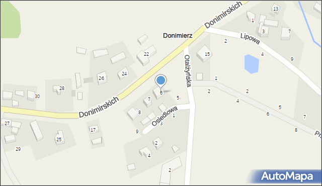 Donimierz, Osiedlowa, 6, mapa Donimierz