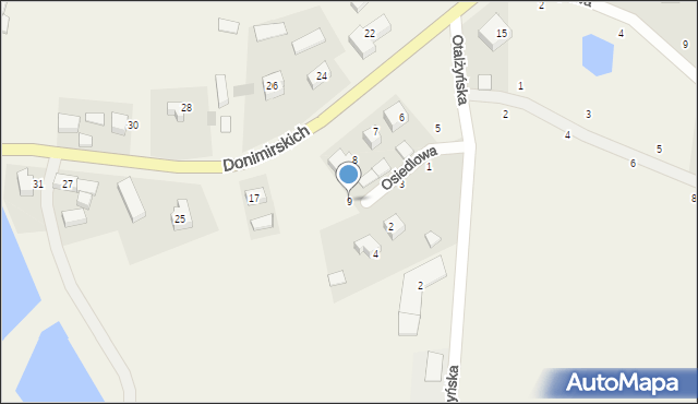 Donimierz, Osiedlowa, 9, mapa Donimierz