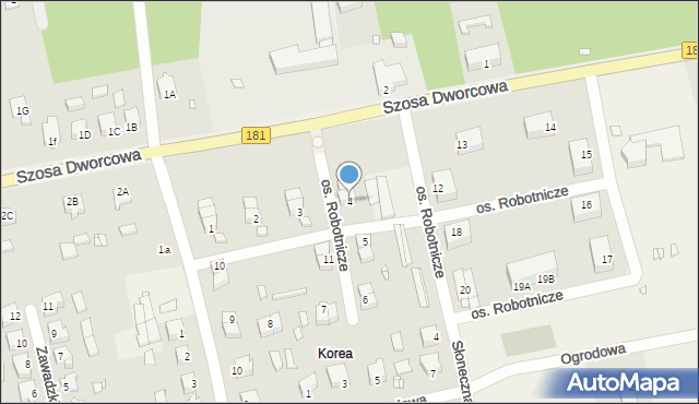 Drawski Młyn, Osiedle Robotnicze, 4, mapa Drawski Młyn