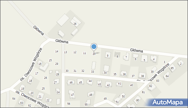 Dziećmierowo, Osiedle Owocowe Wzgórze, 10, mapa Dziećmierowo