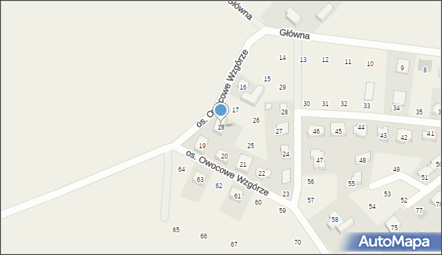 Dziećmierowo, Osiedle Owocowe Wzgórze, 18, mapa Dziećmierowo
