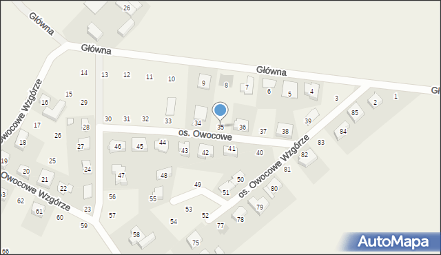 Dziećmierowo, Osiedle Owocowe Wzgórze, 35, mapa Dziećmierowo