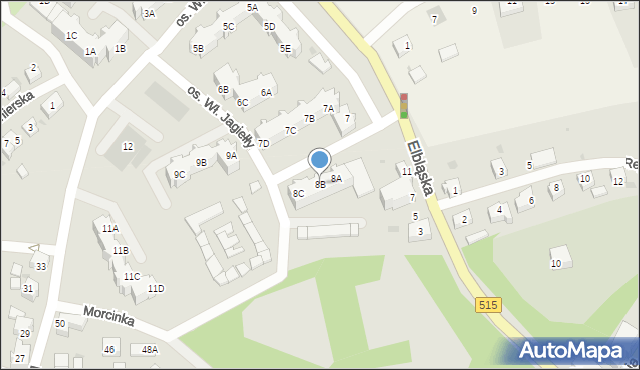 Dzierzgoń, Osiedle Króla Władysława Jagiełły, 8B, mapa Dzierzgoń