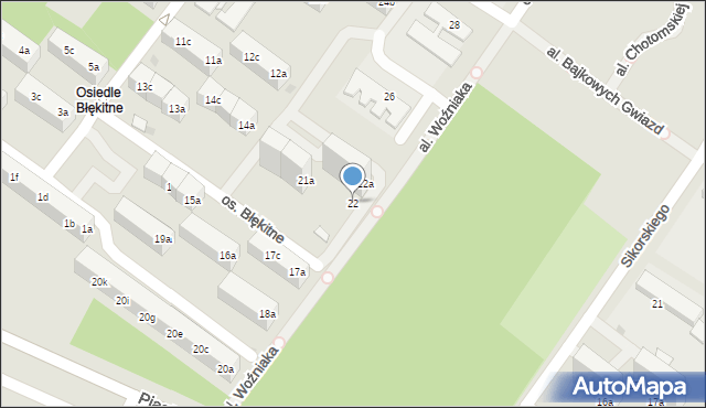 Dzierżoniów, Osiedle Błękitne, 22, mapa Dzierżoniów