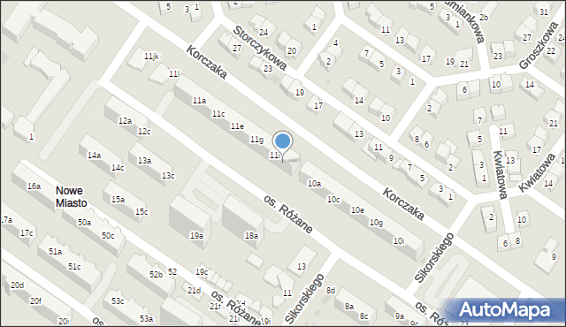 Dzierżoniów, Osiedle Różane, 11j, mapa Dzierżoniów