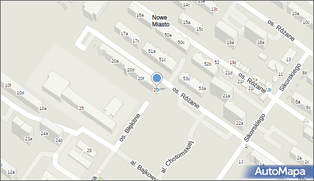 Dzierżoniów, Osiedle Różane, 20i, mapa Dzierżoniów