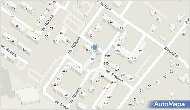 Dzierżoniów, Osiedle Różane, 28b, mapa Dzierżoniów