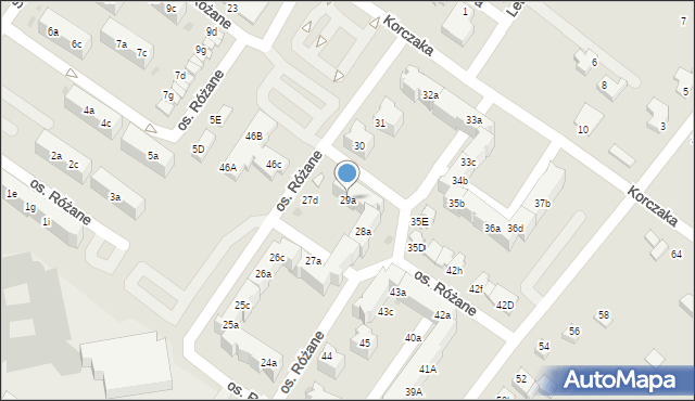 Dzierżoniów, Osiedle Różane, 29a, mapa Dzierżoniów