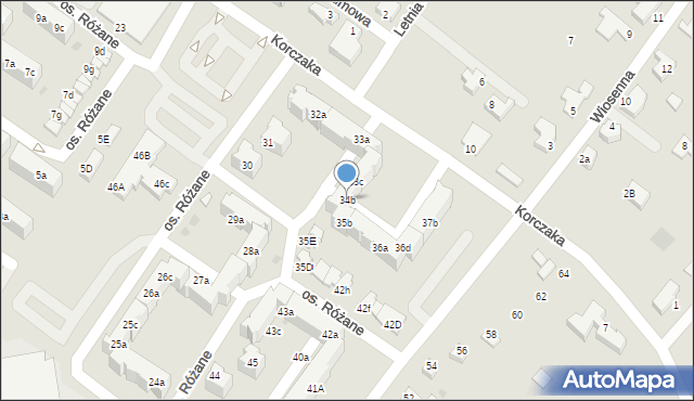 Dzierżoniów, Osiedle Różane, 34b, mapa Dzierżoniów