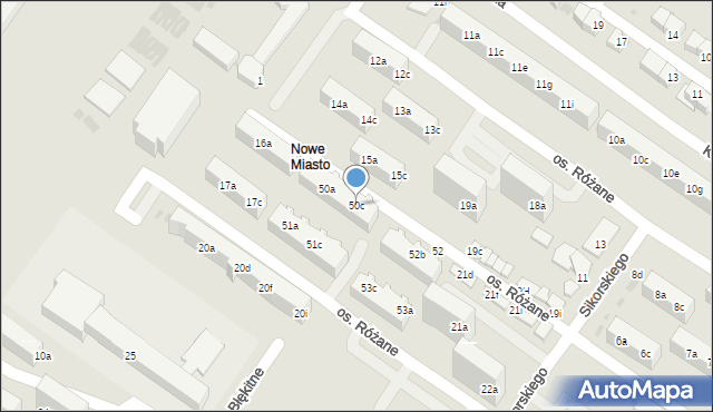 Dzierżoniów, Osiedle Różane, 50c, mapa Dzierżoniów