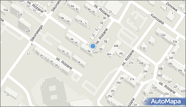 Dzierżoniów, Osiedle Różane, 5c, mapa Dzierżoniów