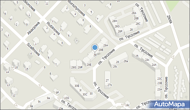 Dzierżoniów, Osiedle Tęczowe, 29, mapa Dzierżoniów