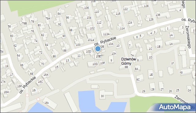 Dziwnów, Osiedle Rybackie, 10E, mapa Dziwnów