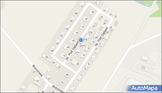 Gądki, Osiedle Pod Dębem, 37C, mapa Gądki