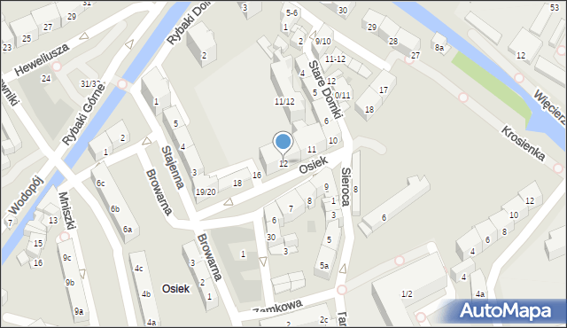 Gdańsk, Osiek, 12, mapa Gdańska