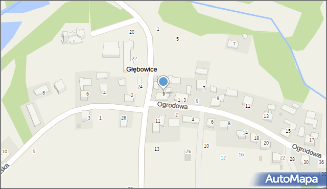 Głębowice, Oświęcimska, 9, mapa Głębowice