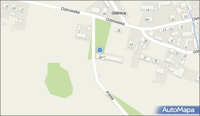 Gliśnica, Ostrowska, 15, mapa Gliśnica