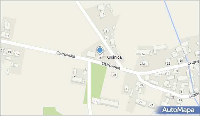 Gliśnica, Ostrowska, 16, mapa Gliśnica
