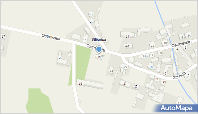 Gliśnica, Ostrowska, 35, mapa Gliśnica