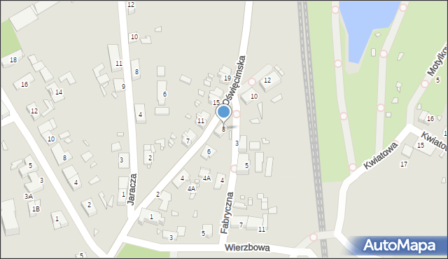 Gliwice, Oświęcimska, 8, mapa Gliwic