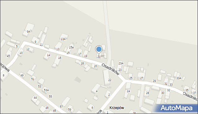 Głogów, Osadników, 21, mapa Głogów