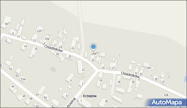 Głogów, Osadników, 23A, mapa Głogów