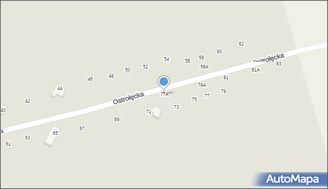 Głowno, Ostrołęcka, 77A, mapa Głowno